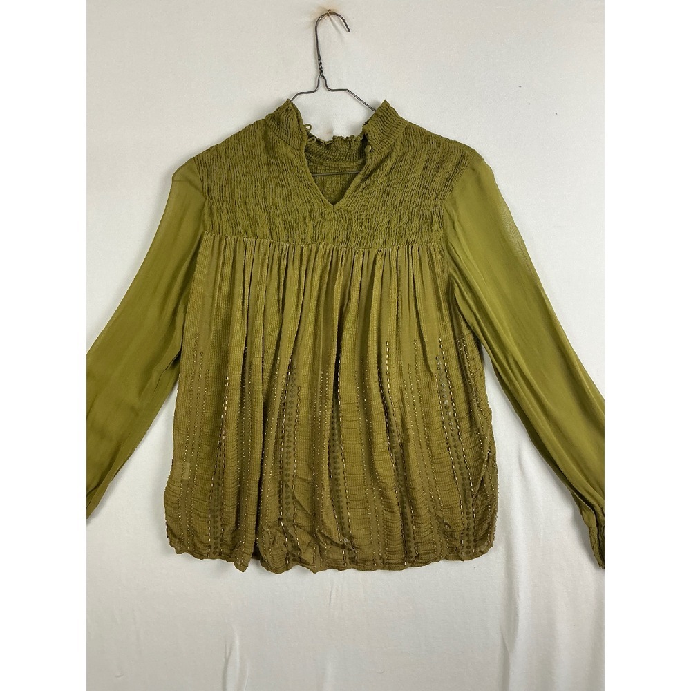 Blank London‎ Top Women's Extra Small Blouse Smocked Long Sleeve